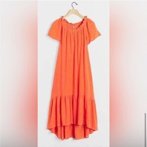 Maeve Selah Anthropologie Dress Coral Cotton M